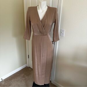 Mango Taupe Gold Dress